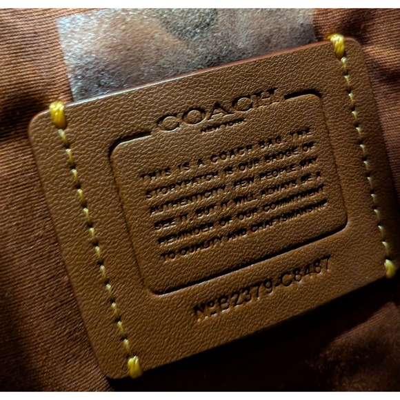 Women's Coach Signature Shoulder Bag Brown/Red One Size - Picture 9 of 14